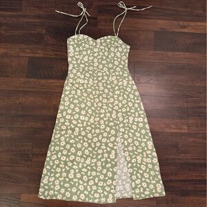 Green Ditsy Floral Dress